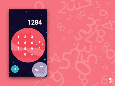 UI #06 Calculator App 28days calculator calculatorui cute galaxy illustration mobileapp ui uichallenge