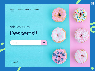 UI #10 Landing Page 28days cute design desserts donuts landing page ui uichallenge webpage