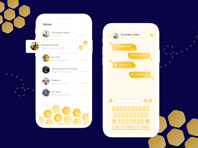 UI #11 Mobile App - Chat 28days app card chat chatapp honey honeycomb illustration message messenger mobileapp ui uichallenge