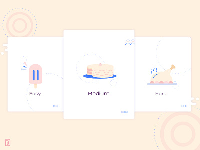 UI #12 Difficulty Level 28days app card choose cute difficulty level illustration level selection ui uichallenge
