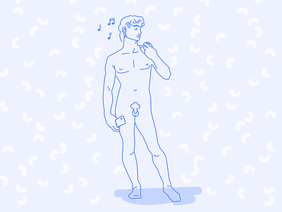 David airpods illustration iphone michelangelo music outline
