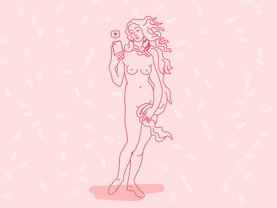 Venus botticelli illustration iphone message outline