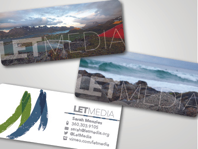 Let Media Business Cards business cards film logo media mountains outdoors