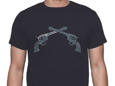 Outlaws Saloon T-Shirt clothes drawing guns pistol sketch tshirt western