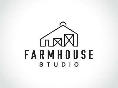 Farmhouse Studio barn farmhouse logo mono studio