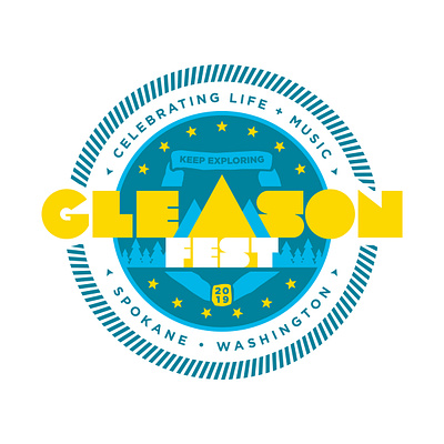 Gleason Fest 2019 badge concert festival logo mountains music music festival northwest trees