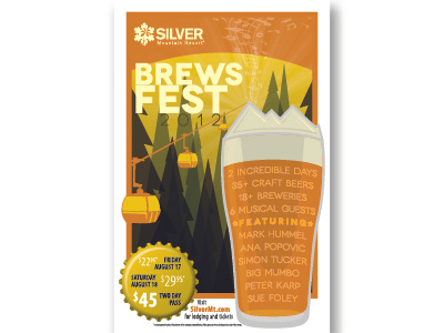 Brewsfest Poster beer design festival mountain poster