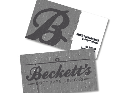 Beckett's Duct Tape Designs business cards duct tape illustrated logo text