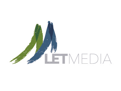 Let Media Logo grunge logo media mountains sail