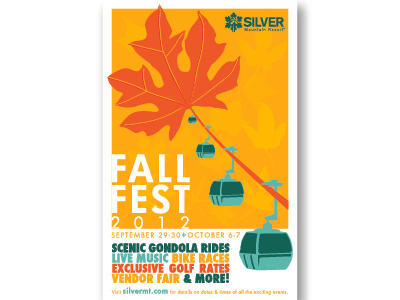 Fall Fest fall gondola leaf poster