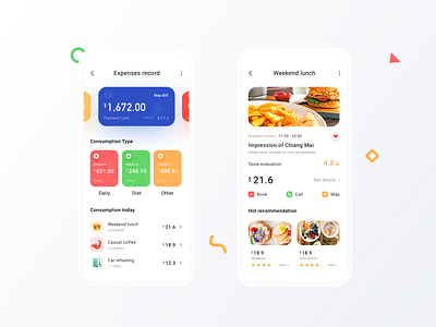 Daily spend page app clean icon mobile mobile ui simple spending subscription ui