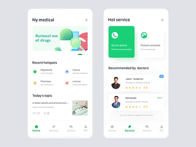 Personal medical homepage app banner clean illustration medical service ui ux