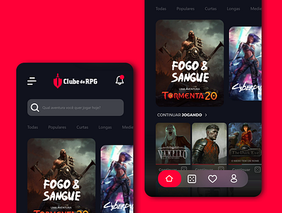 Clube do RPG conceito design ui ux