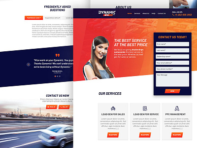 Dynamic BPO One-Page automobile website car dealer car website customer support ppc