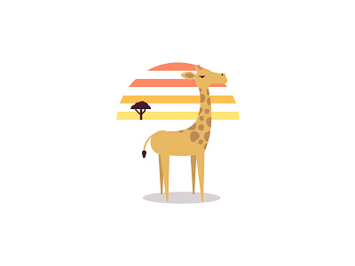 Giraffe africa animal animal illustration giraffe illustration minimal savana