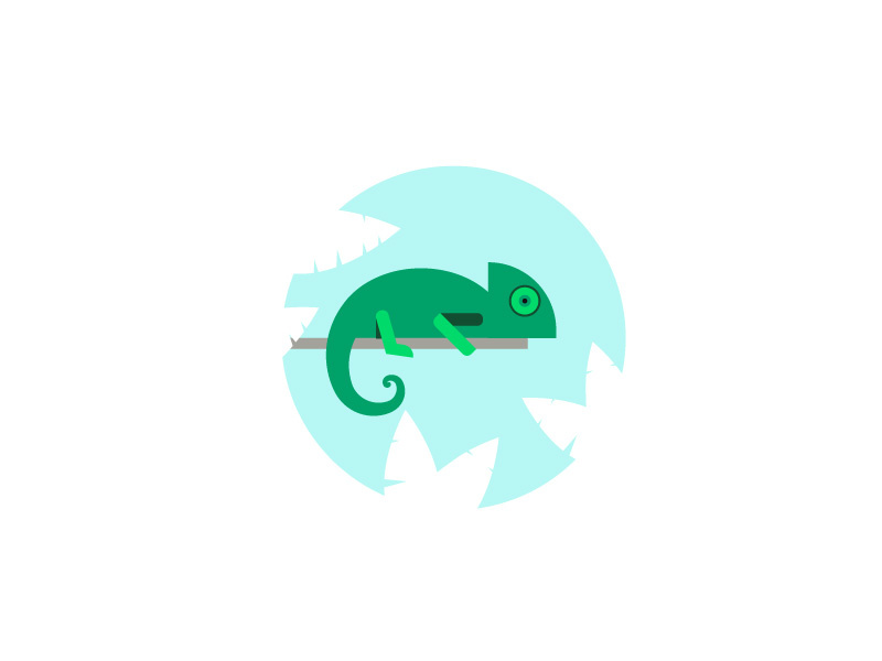 Chameleon minimal illustration animal illustration rainforest animal jungle clean simple chameleon
