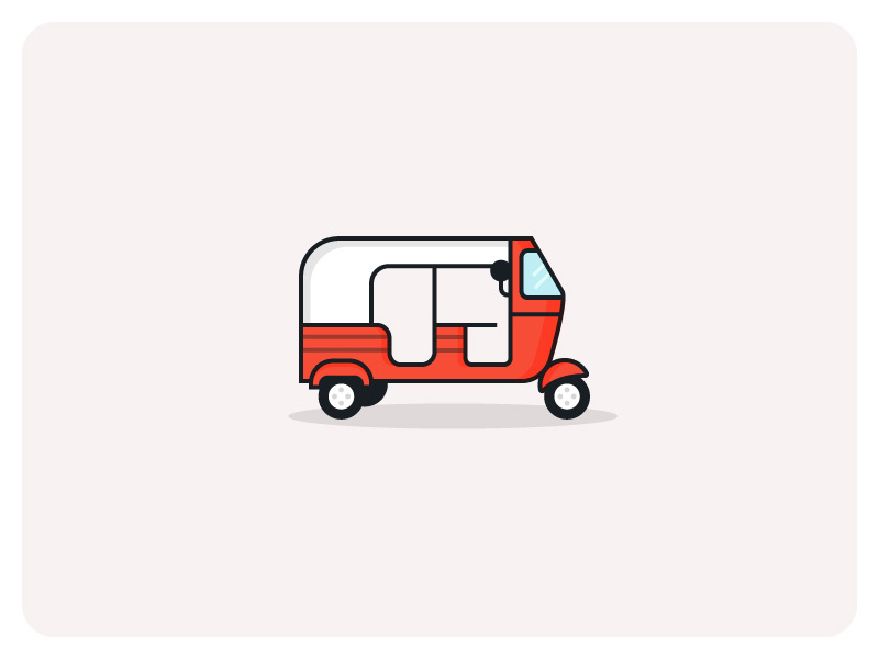 Tuc Tuc minimal illustration flat illustration tuctuc minimal transportation transport icon taxi