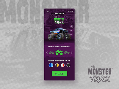 UI Challenge 007 Settings car app game app horror monster truck setting settings page spooky ui ui 100day ui challange