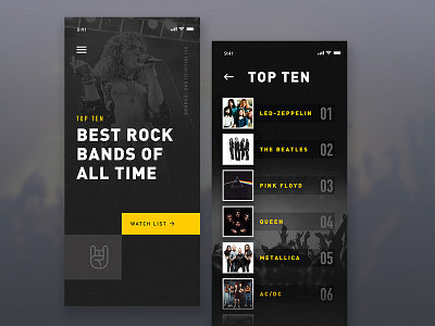 UI Challenge 019 Leaderboard classic rock leaderboard list view mobile mobile app music music app ui ux ui ux design ui daily ui design challenge uidesign