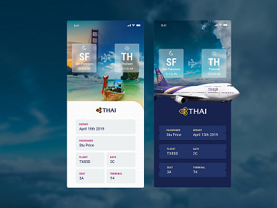 UI Challenge 024 Boarding Pass boarding boarding pass boardingpass thailand travel ui ui ux ui challange uidaily