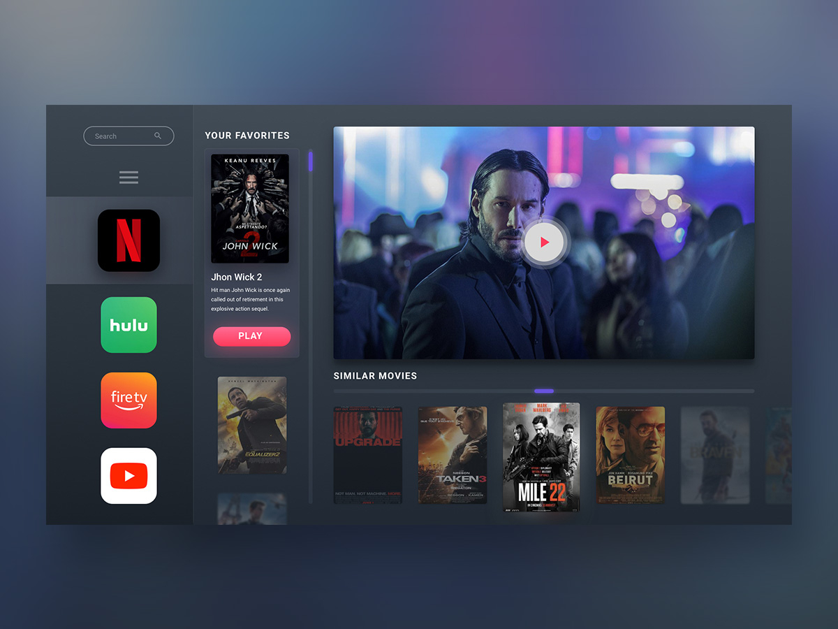 UI Challenge 025 TV App by Ronald García on Dribbble