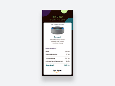 UI Challenge 046 Invoice amazon amazon eco eco invoice ui ux ui ux design ui challenge