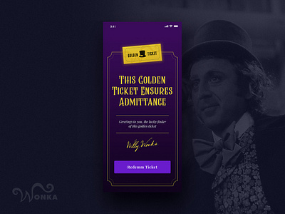 UI Challenge 061 Redeem Coupon coupon design logo minimal ticket ticket app typography ui ui ux ui ux design ui 100day ui challenge uidesign willy wonka