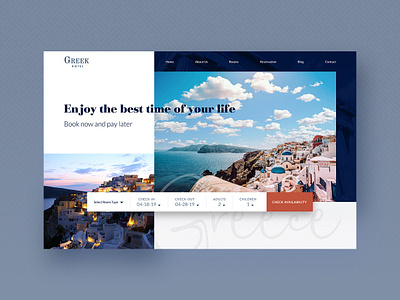 UI Challenge 067 Hotel Booking greece hotel hotel booking ui ui ux ui ux design ui 100day ui challenge uidesign