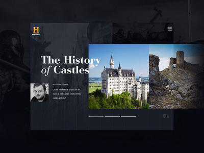 UI Challenge 072 Image Slider castle history slider ui ui ux ui ux design ui 100day ui challenge uidesign