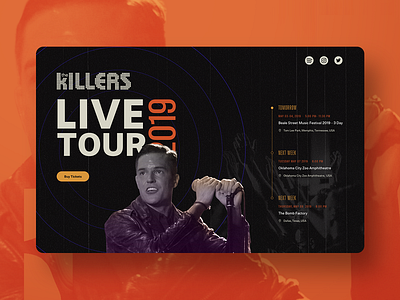 UI Challenge 079 Itinerary band concert concerts itinerary music the killers ui ui ux ui ux design ui 100day ui challenge uidesign