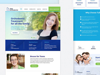 Tully Orthodontist clinic clinical dental dental care dental clinic dental logo dental website design dentistry doctor health healthcare medical ui ui ux uidesign