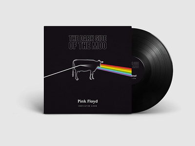 The Dark Side of the Moo cover cover art dribbbleweeklywarmup music pink floyd vinyl vinyl cover vinyl record weeklywarmup