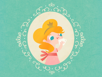 Princess children illustration party princess stationery wemple