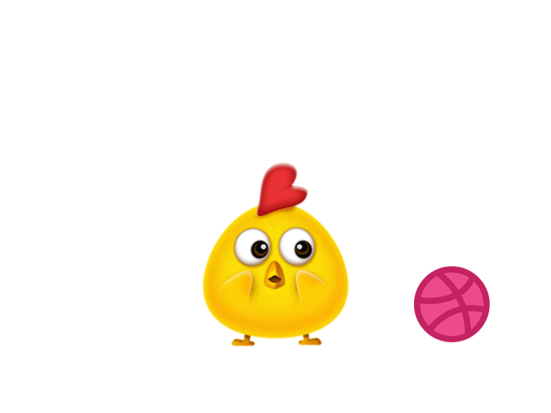 chicken ball basketball chicken dirbbble gif hello red yellow