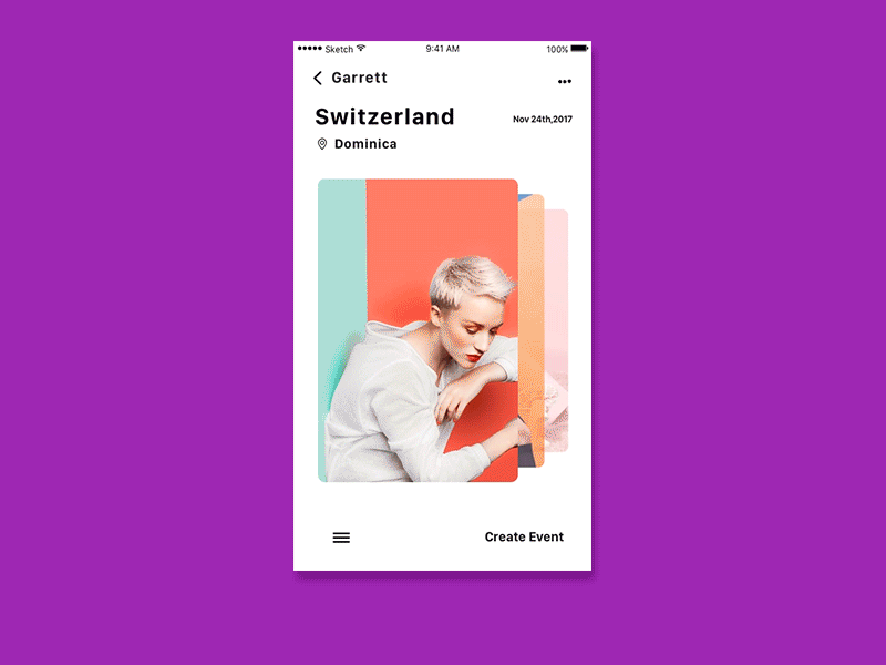 A simple dynamic color dynamic fashion interface purple simple