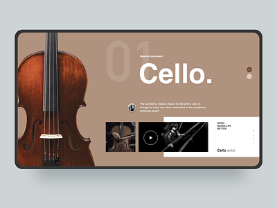 web brown cello clean color interface musical instrument web