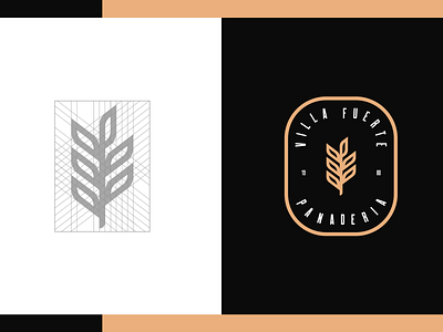 Villa Fuerte logo branding design geometry line logo vector wheat