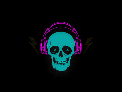 Jammin Skully 🤘 headphones rock skull skull art vector