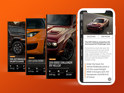 In-article sub navigation & cover page explorations app article automotive content cover exploration ios iphone x
