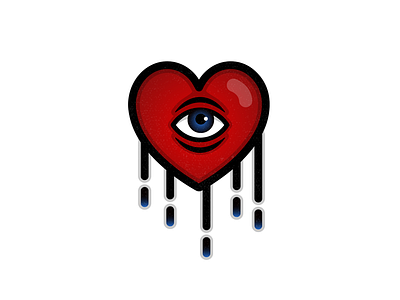 One Eyed Hearts eye heart illustration ink tattoo tattoo design vector