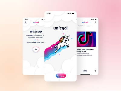 unicycl app app branding concept design gradient ios logo madewithsketch sketchapp social media ui ux