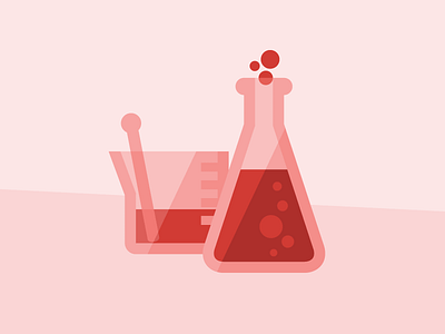 Icon: Research & Development beaker chemical chemistry development digital illustration icon illustration red research science