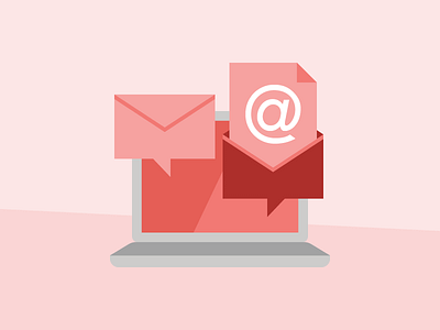Icon: Email Marketing communication computer digital illustration email email marketing illustration laptop message red