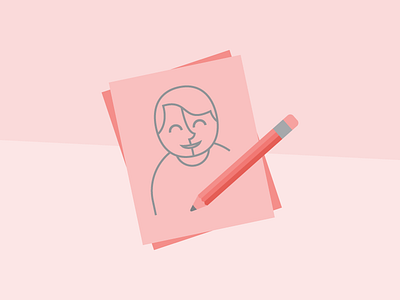 Icon: Illustration digital illustration drawing illustration paper pencil red