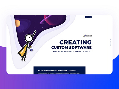 Company main page agency clean clear company illustration main page mainpage parallax space spaceman team typography ui vector web design white