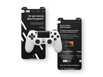 Streaming Game App app black design designinspiration game game app gamers inspiraldesign inspiration iphonex mobile mobile app ps design ps4 stream streaming ui ux design web design white