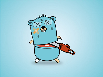 Golang - Injured branding design golang gopher illustrator injured vector