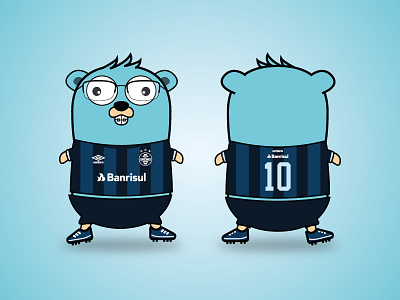 Golang - Grêmio branding design football golang gopher gremio illustrator vector