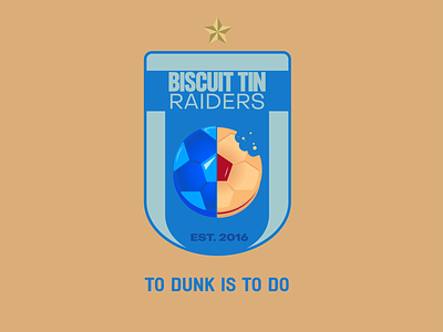 Biscuit Tin Raiders F.C. badge biscuit custard cream design football football badge illustration jammie dodger logo soccer sports logos sports team vector