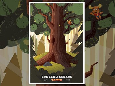 Broccoli Cedars Poster animation backgrounds character design illustration national parks nature posters series